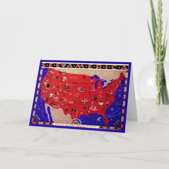 Carte du Bureau de voyage des États-Unis d'Amériqu (Devant)