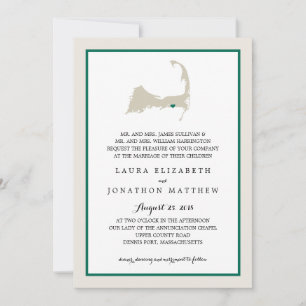 Carte du cap Dennisport Emerald Green MARIAGE