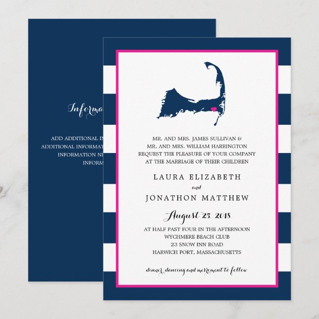 Carte du Cap Harwich avec coeur | MARIAGE (Devant / Derrière)