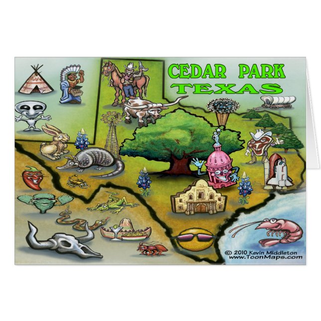 Carte du Cedar Park TEXAS (Devant horizontal)