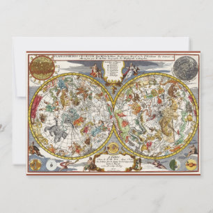 Carte du ciel planisphère vintage par Nicholas de 