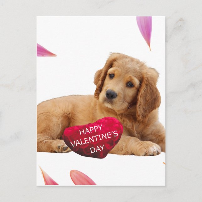 Carte du coeur de Chien de la Saint-Valentin (Devant)