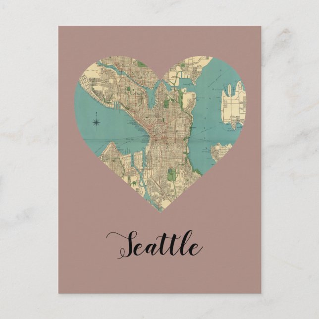 Carte du coeur de Seattle (Devant)