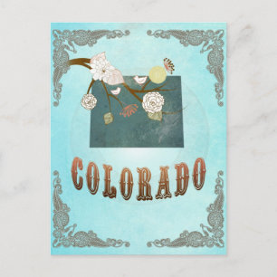 Carte Du Colorado Avec De Beaux Oiseaux