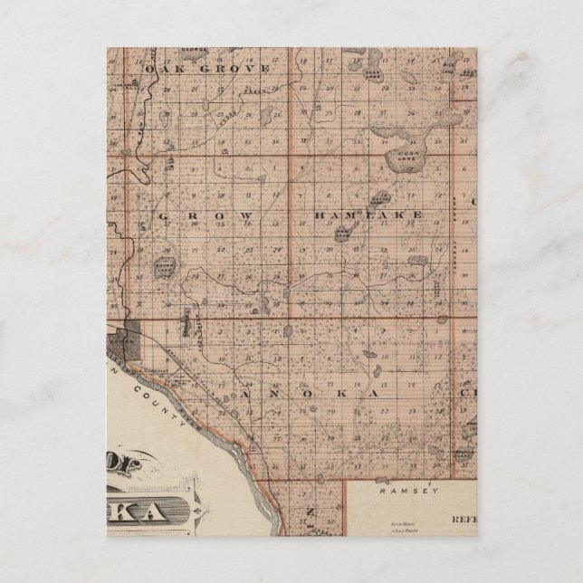 Carte du comté d'Anoka, Minnesota (Devant)