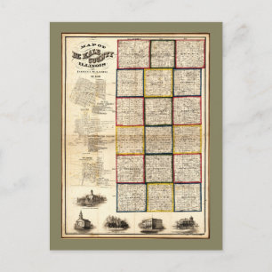 Carte du comté de De Kalb, Illinois (1860)