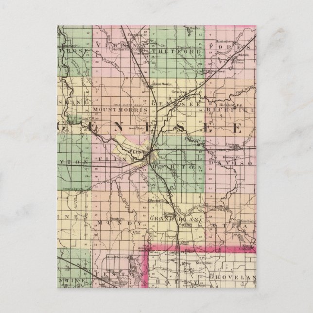 Carte du comté de Genesee, Michigan (Devant)