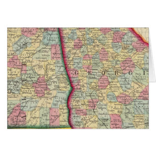 Carte Du Comté De Géorgie Et D'Alabama