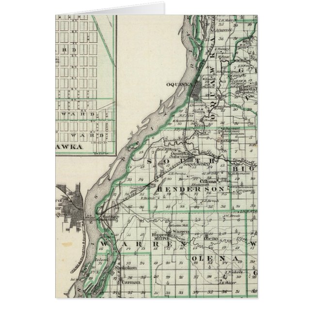Carte du comté de Henderson et d'Oquawka (Devant)