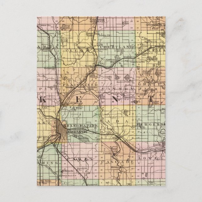 Carte du comté de Kent, Michigan (Devant)