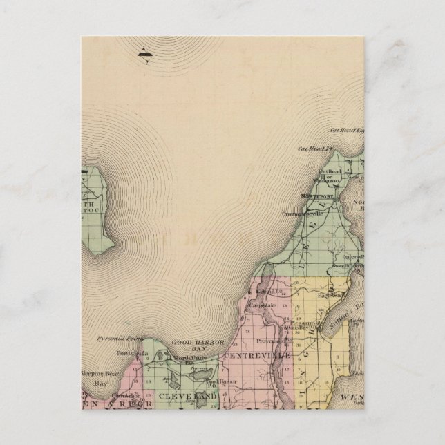 Carte du comté de Leelanau, Michigan (Devant)