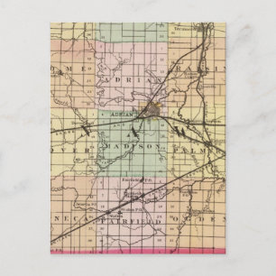 Carte du comté de Lenawee, Michigan