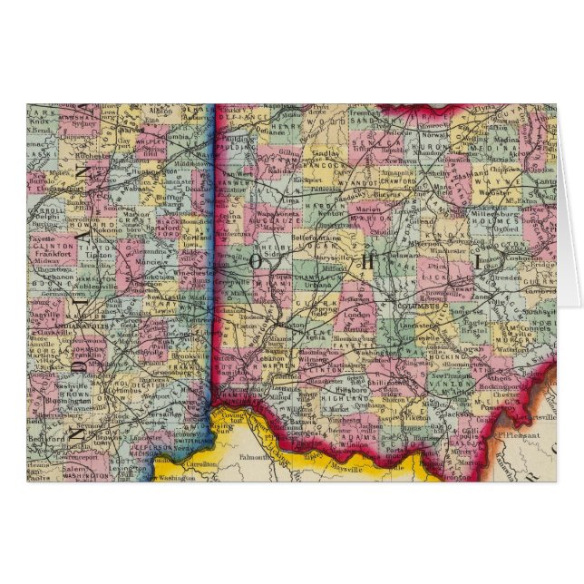 Carte Du Comté De L'Ohio Et De L'Indiana (Devant horizontal)