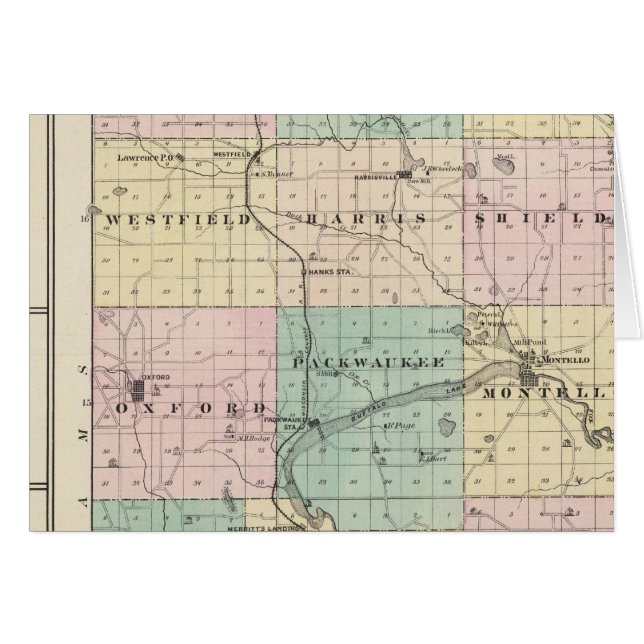 Carte du comté de Marquette et Westfield (Devant horizontal)