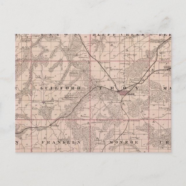 Carte du comté de Monroe, État de l'Iowa (Devant)