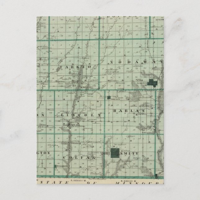 Carte du comté de Page, État de l'Iowa (Devant)