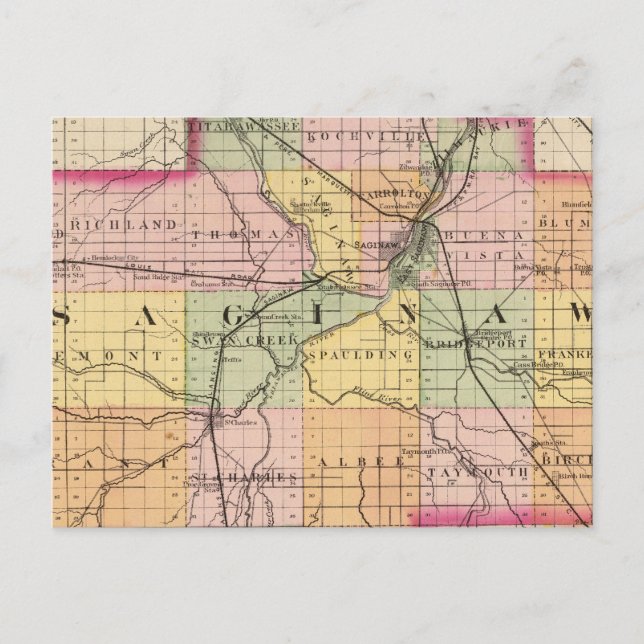 Carte du comté de Saginaw, Michigan (Devant)