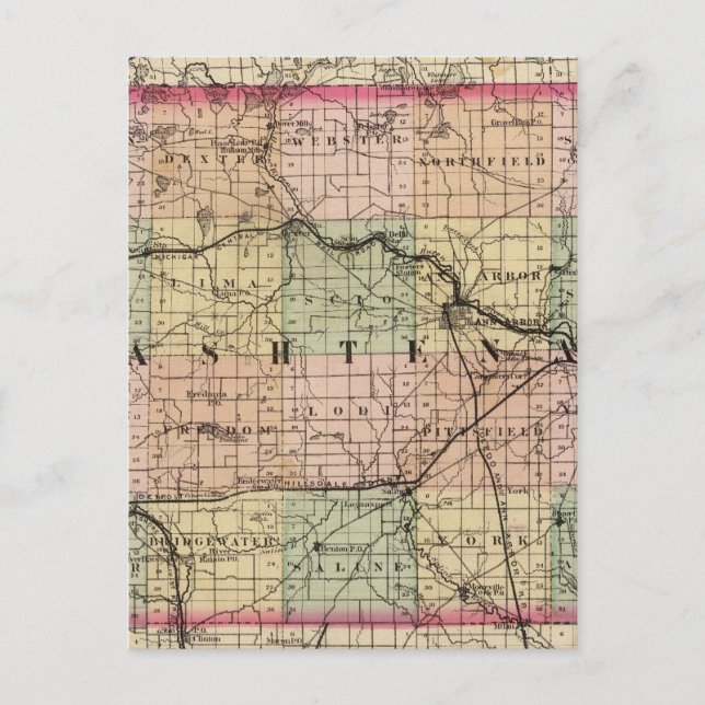 Carte du comté de Washtenaw, Michigan (Devant)