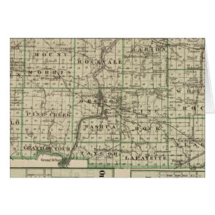 Carte du comté d'Ogle, de Polo et de l'Oregon