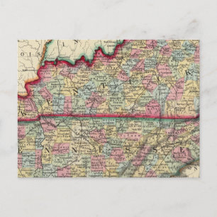 Carte Du Comté Du Kentucky Et Du Tennessee