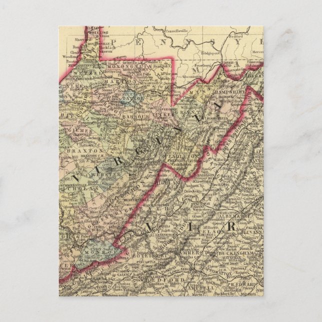 Carte du comté Virginie occidentale (Devant)