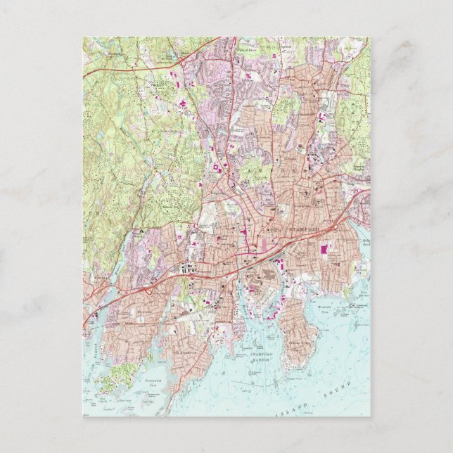 Carte du Connecticut de Stamford (1987) (Devant)