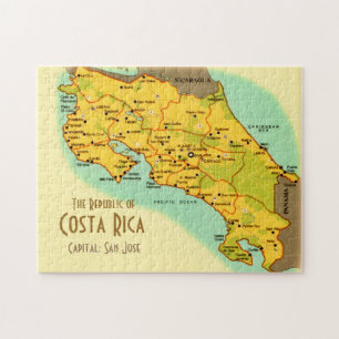 Carte du Costa Rica Puzzle 11x14