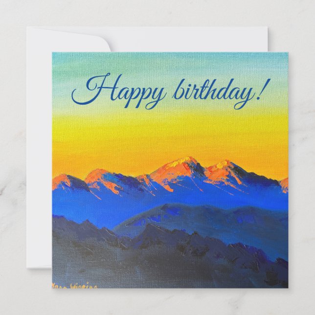 Carte du coucher du soleil pour anniversaire (Devant)