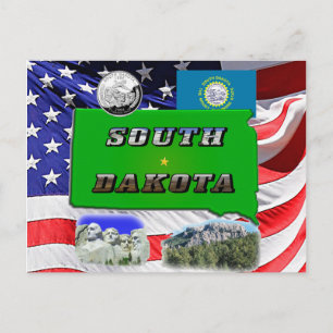 Carte du Dakota du Sud, Texte photo, Trimestre des
