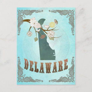 Carte Du Delaware Avec De Beaux Oiseaux