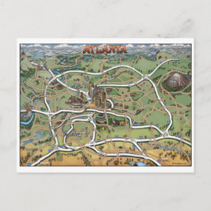 Carte du dessin animé Atlanta Georgia