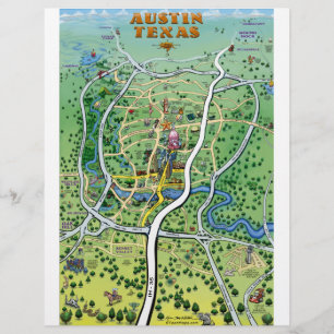 Carte du dessin animé Austin Texas