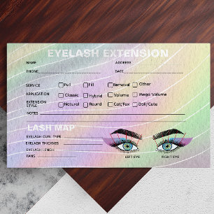 Carte du dossier client Hologram Lash tendance