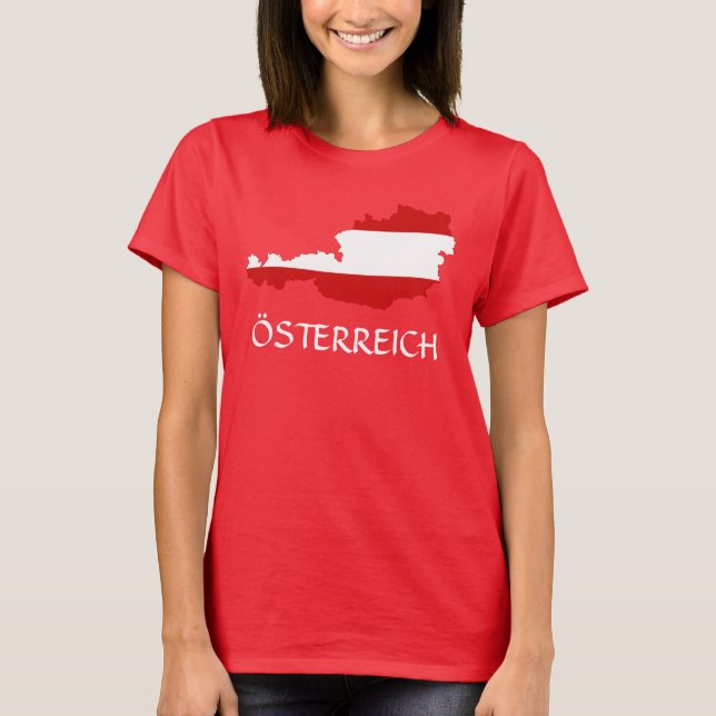 Carte du Drapeau autrichien "Österreich" T-shirt (Devant)