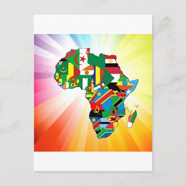Carte du drapeau continent africain 2 (Devant)