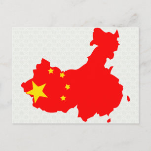 Carte du drapeau de Chine taille réelle