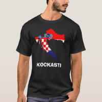 Carte du drapeau de Croatie T-shirt Kockasti