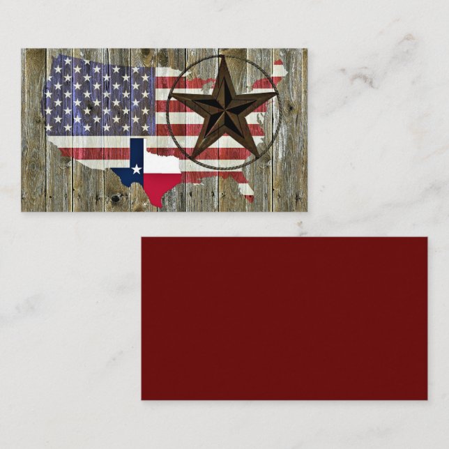 Carte du drapeau de l'État d'étoile seule du Texas (Devant / Derrière)