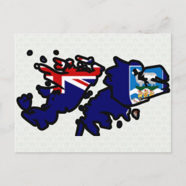 Carte du drapeau des îles Falkland grandeur (Devant)