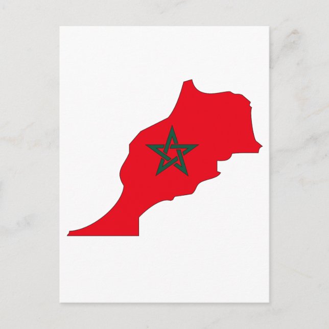 Carte du drapeau du Maroc (Devant)