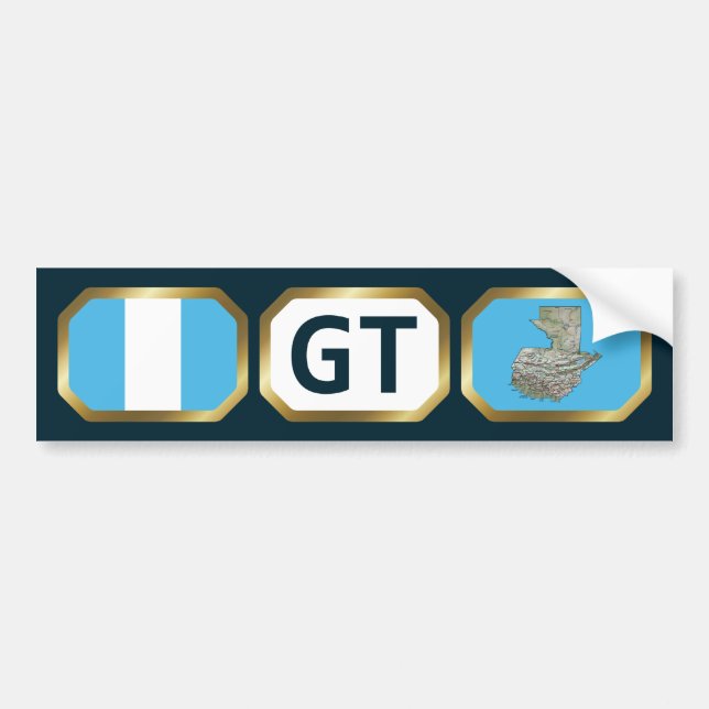 Carte du drapeau guatémaltèque Sticker (Devant)