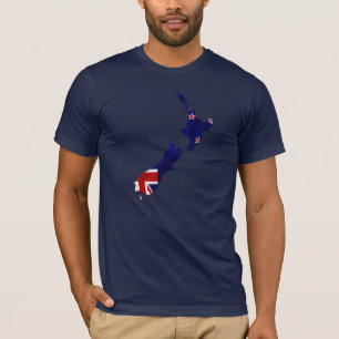 Carte du drapeau néo-zélandais T-shirt