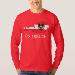 Carte du Drapeau "Österreich" T-shirt à manches lo