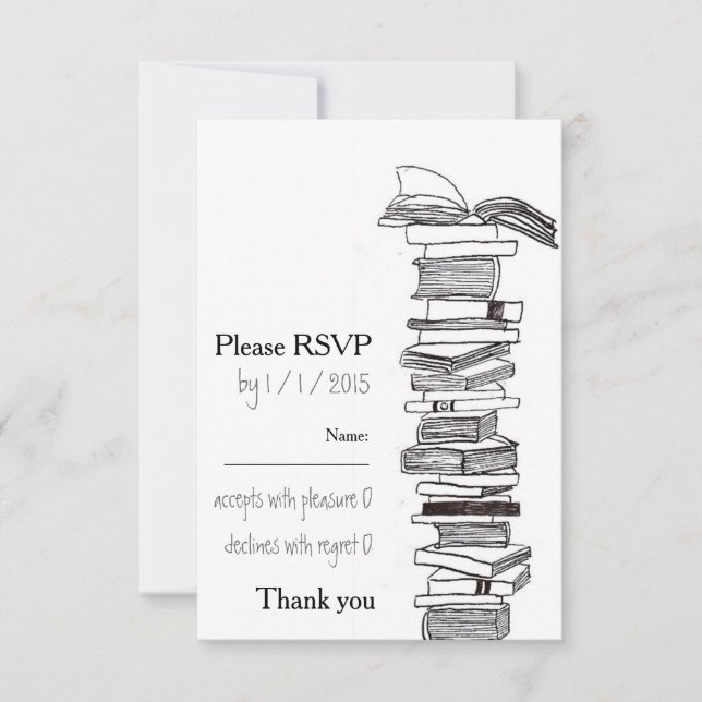 Carte du faire-part de mariage RSVP de Booklovers (Devant)