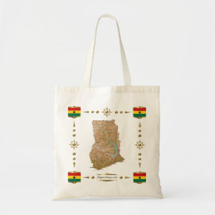 Carte du Ghana + sac à drapeaux