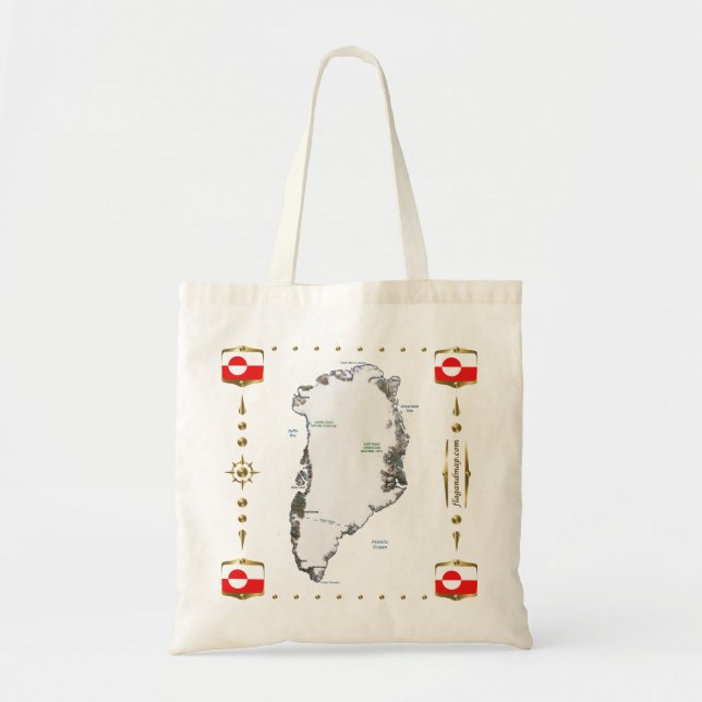 Carte du Groenland + Sac de drapeaux (Devant)