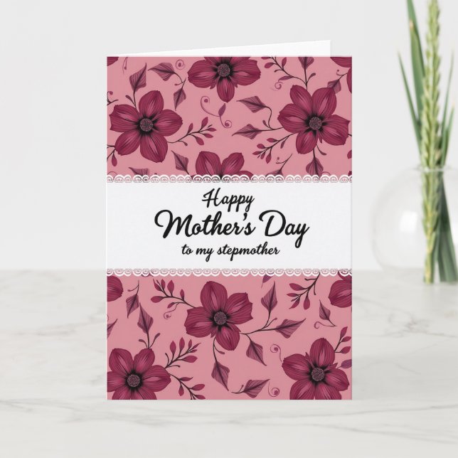 Carte du Jour aux Fleurs de Magenta (Devant)