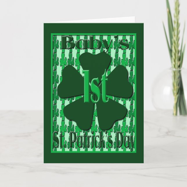 Carte du jour de ęr St Patrick du bébé (Devant)