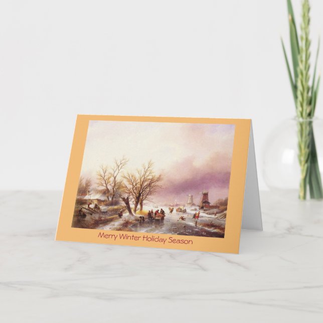 Carte du Jour de l'An du paysage hivernal traditio (Devant)