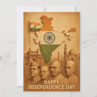 Carte du jour de l'indépendance de l'Inde